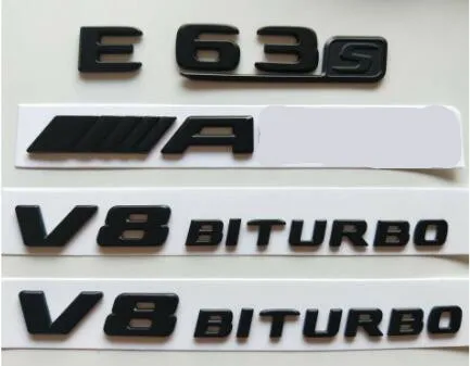 Matte Black Все матовый черный E63s Для AMG V8 BITURBO Эмблемы для Mercedes W212 W213 - Цвет: Matte Black
