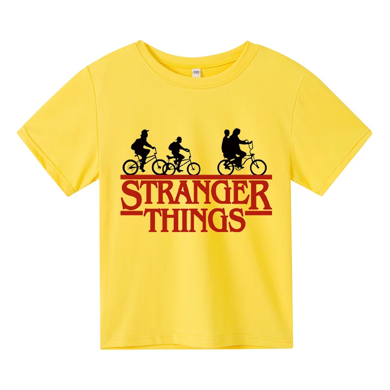 

Stranger Things Pure cotton girls clothes Summer Top Print T Shirt boys clothes Home fashion T Shirt fashion Oversized t-shirt
