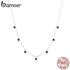 Женское ожерелье из серебра 925 пробы bamoer, ожерелье с круглыми бусинами и черными кристаллами, дизайнерская бижутерия SCN392, 2020
