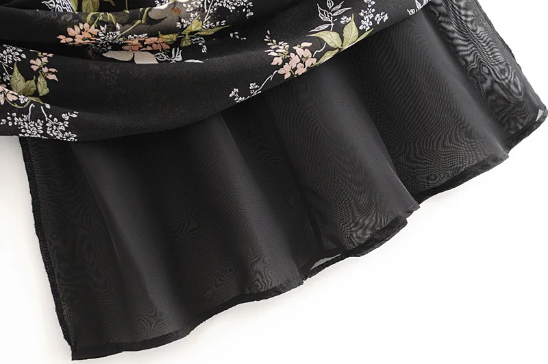 

Fashionable women's spring printed chiffon evening gown single-breasted high waist slim dress with loose waist. wholesale