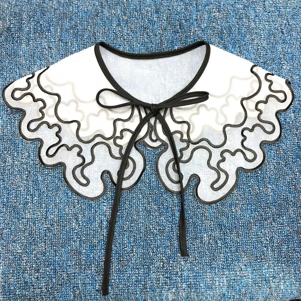 

Women Detachable Fake Applique Shirt Collar Bow Tie Shawl Clothing Accessories