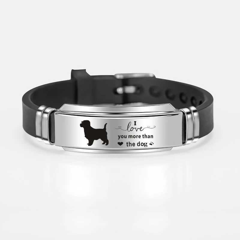 Модный силиконовый браслет с гравировкой для домашних животных собаки из