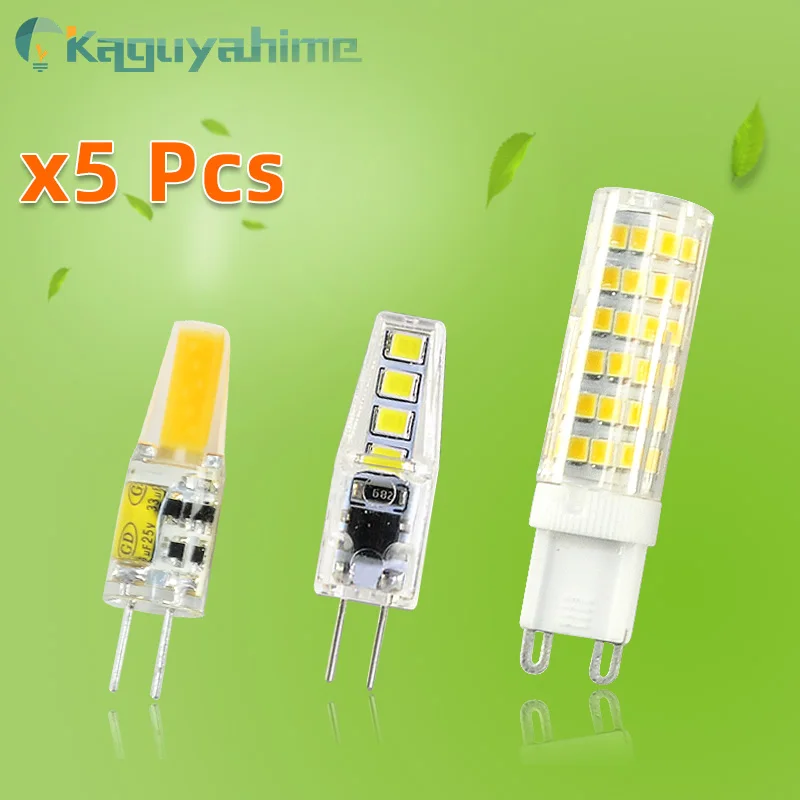 = K)= 5 шт. светодиодный COB G4 G9 E14 с регулируемой яркостью лампы AC/DC 12V 3w 5w 6W 220V в виде