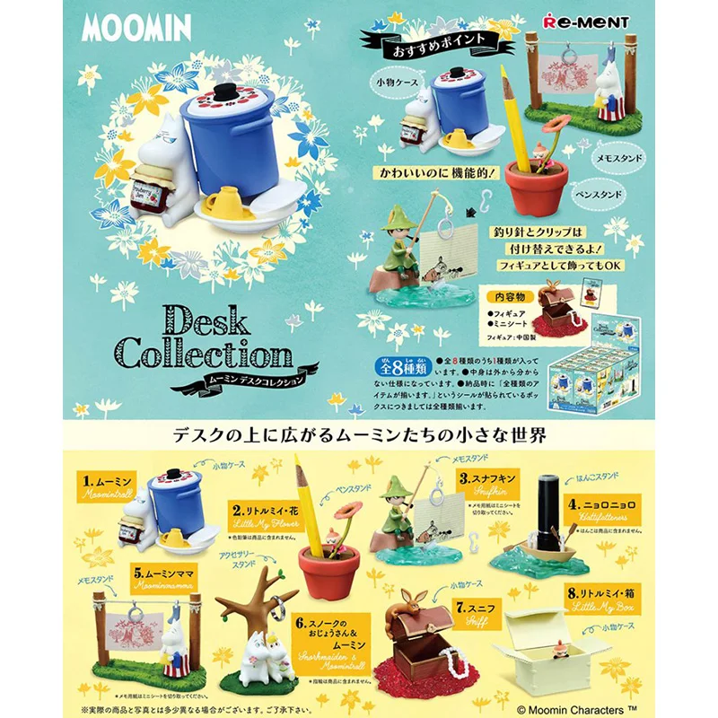 

Japan RE-MENT Moomins Scene Table Ornaments Lulumi Capsule Toys Blind Box Gashapon Figures Kids Toys