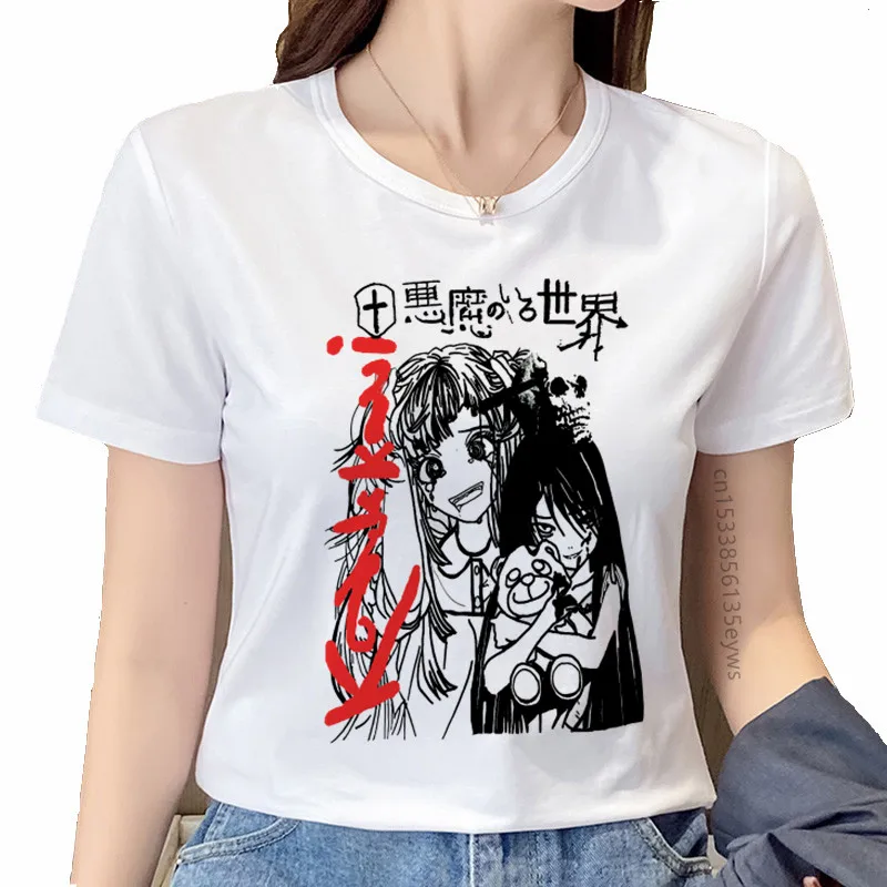 

Woman Tshirts Harajuku Street Dark Spoof Cartoon Print Loose Short-sleeved Ladies T-shirt Clothing Top Vetement Femme