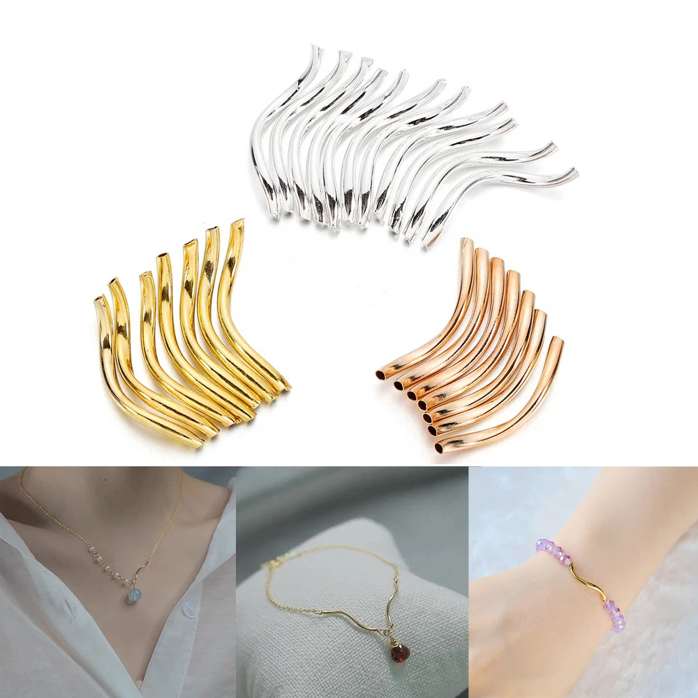 Обжимные Концевики для бижутерии медные изогнутые браслетов ожерелий