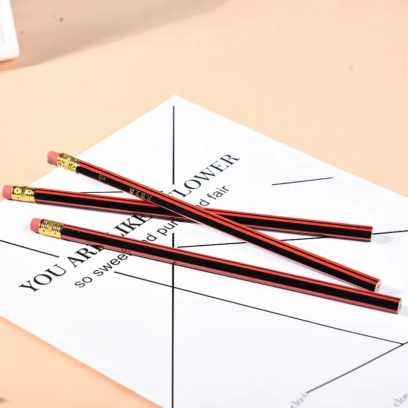 Оптовая продажа 120 шт Деревянные грифельные карандаши HB 2B карандаш с ластиком