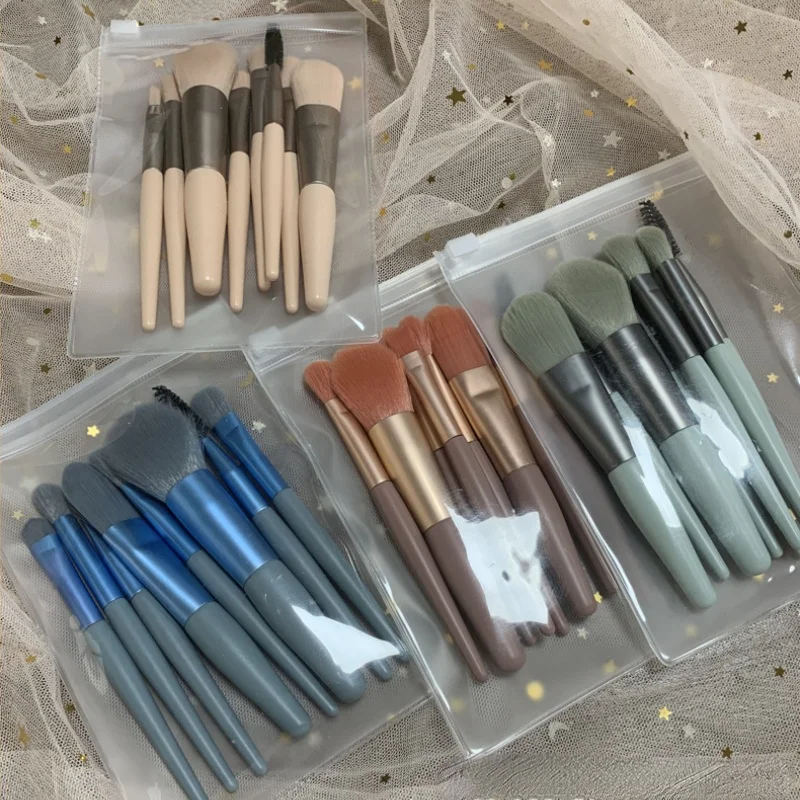 

8Pcs Set Brand New Mini Makeup Brush Set Macaron Portable Full Set Of Makeup Tools