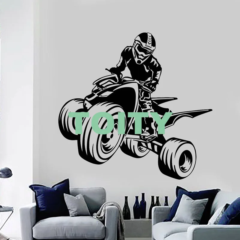 H57cm x W59cm 29 Конструкции квадроцикл atv гоночный Rider Экстремальная Спортивная Наклейка на стену 4 Wheeler по бездорожью Декоративная Виниловая Наклейка Декор дома Фреска - Цвет: H57cm x W59cm