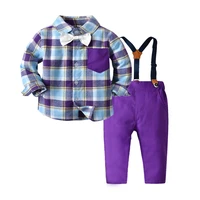 top and top 2021 autumn winter baby boy clothing sets toddler formal outfits long sleeve shirtsuspender pants infant clothes