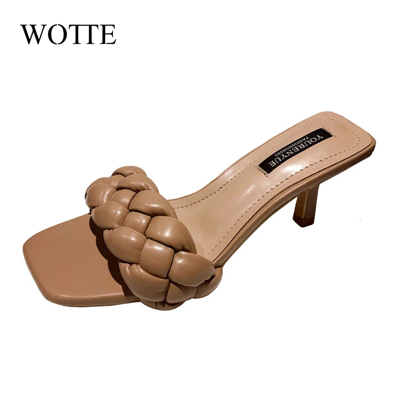 WOTTE/женские шлепанцы Сезон лето sandale femme Высококачественные плетеные