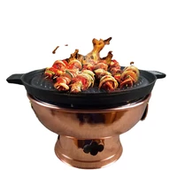thick pure copper charcoal roast and instant boil 2 in 1 hot pot hot pot stove dual use hot pot extra large split fried barbecue