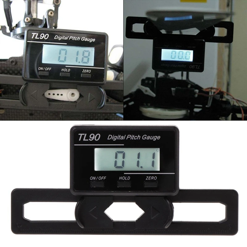 

GTBL Tl90 Digital Pitch Gauge Lcd Backlight Display Blades Degree Angle For Align Ap800 Trex 450-700 With 2Pcs Battery