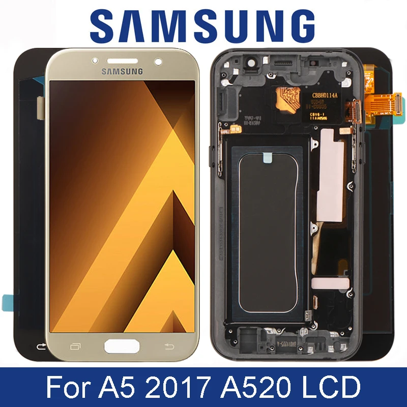 Оригинальный Super AMOLED экран 5 дюйма для Samsung Galaxy A5 2017 A520 A520F дигитайзер сенсорного ЖК