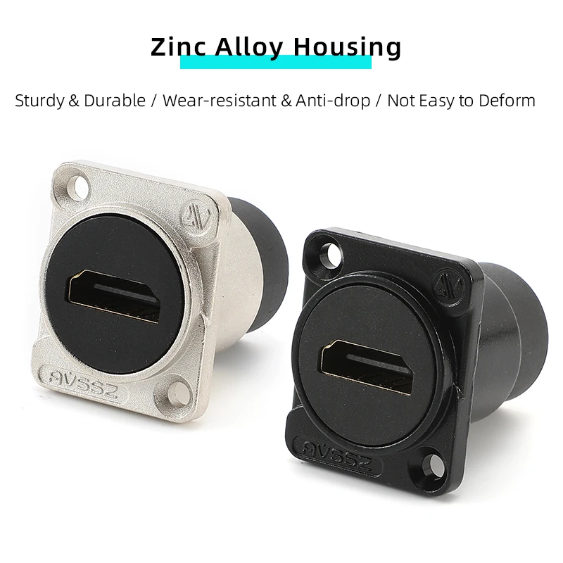 Адаптер разъема HDMI типа D AVSSZ 2.0 для разъемов прямого и правого угла 4K HD, женский разъем конвертера док-станции с аудио-видео-коннектором.