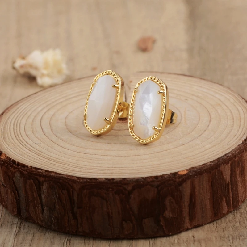 Прямая поставка серьги гвоздики с натуральными драгоценными камнями сережки