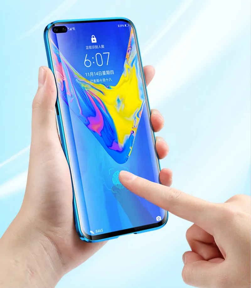 Двухсторонний Магнитный чехол из закаленного стекла для P40 Pro magic Nova 6se mate 20 RS Honor V30