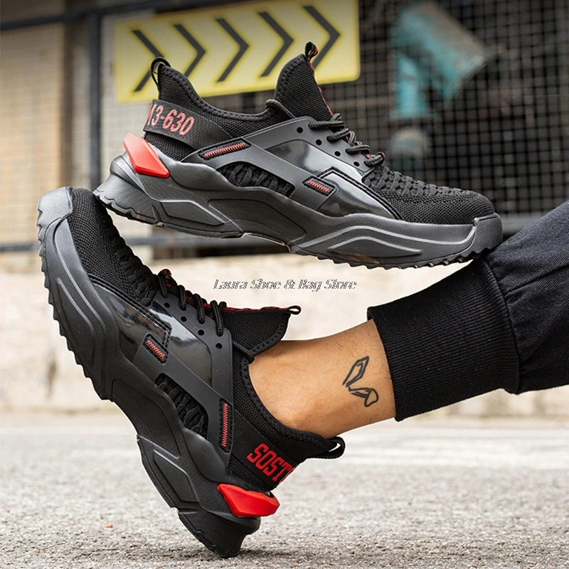 

2021 Spring Safety Shoes Men's Working Boots Steel Toe Cap Shoes For Men Anti-Smashing Shoes Lightweight Boot Breathable Sneaker