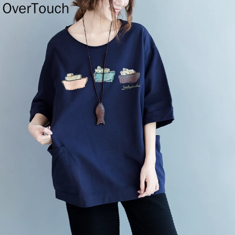 

Plus Size Women T-Shirt Cotton Pattern Half Summer Tops&Tees Female Casual Fashion 2017 Lady O-Neck Basic T-Shirt With Pocket
