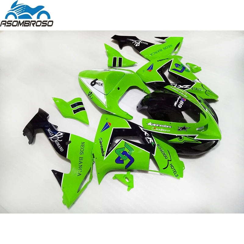 

Lowest Price Motorcycle Bodyworks for Kawasaki Ninja ZX10R fairing kit 2006-2007 green black fairing set zx10r 06 07 GH40