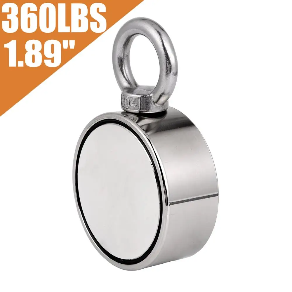 Суперпрочные неодимовые рыболовные магниты MIKEDE 360 фунтов (163 кг) 1 89 дюйма (48 мм) для