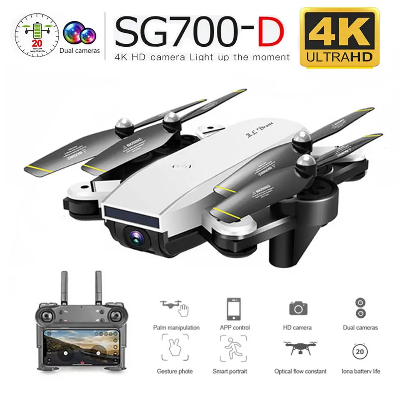 Профессиональный складной Дрон с двойной камерой 1080P 4K селфи Wi Fi FPV оптический