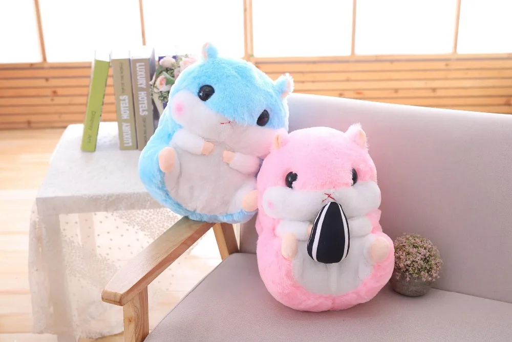 Прямая поставка Peluches хомяк плюшевые животные мягкая игрушка хомячок с покрывалом Подушка 3 в 1 Набор для детей