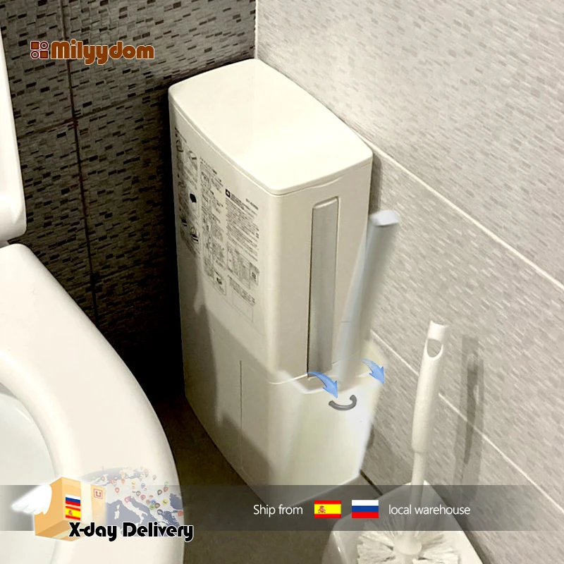 Узкое мусорное ведро для ванной комнаты с ершиком туалета кухни пластиковое