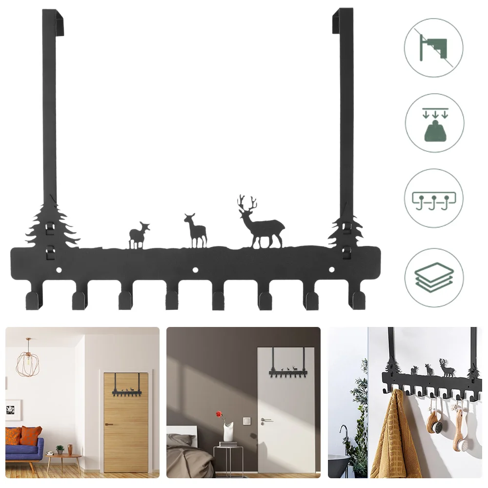 

Door Back Hooks Home Bathroom Organizer Rack Clothes Coat Hat Towel Hanger Bathroom Kitchen Accessories Elk Holder Hooks