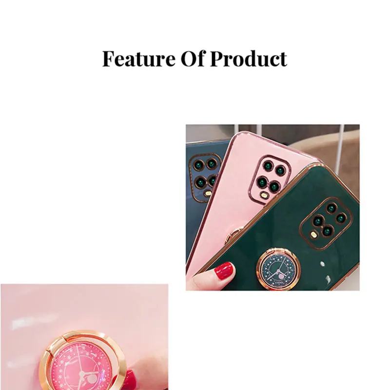 Luxury Silicone Case For Xiaomi Redmi Note9s phone Case For Redmi Note 9s Cover Shockproof Stand Holder Cases Redmi Note9 Pro