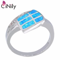 cinily created blue fire opal cubic zirconia silver plated wholesale for women jewelry wedding engagement ring size 6 9 oj9304