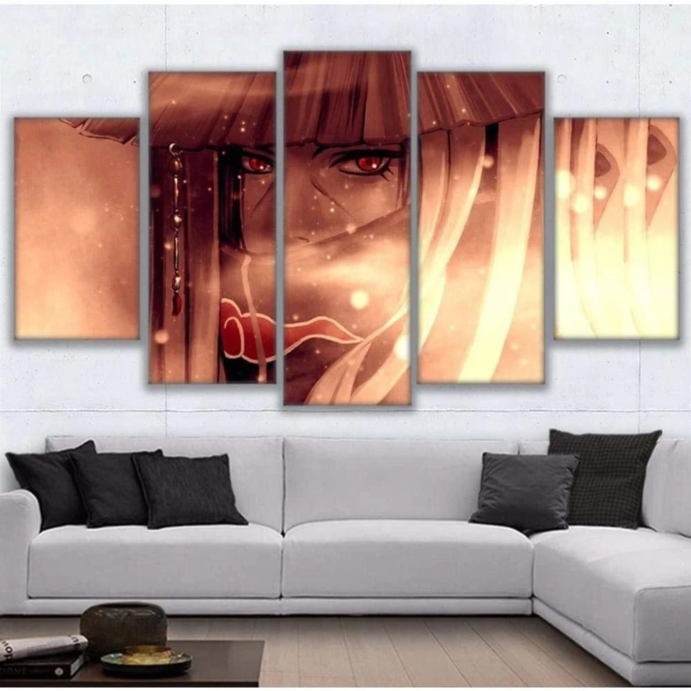 

5 Piece Wall Art Canvas Prints Anime Manga Ninja Figure Itachi Posters And Pictures Modern Home Living Room Decoration Paintings