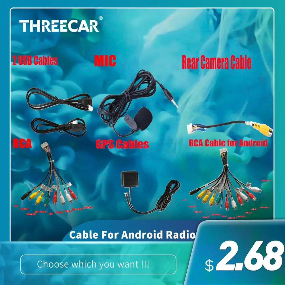 RCA кабель/USB кабель/GPS кабель для android радио разъем 3 5 мм микрофон стерео мини