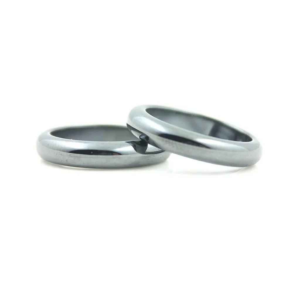 Бесплатная доставка гематитовое кольцо 4 мм широкая дуга унисекс модные