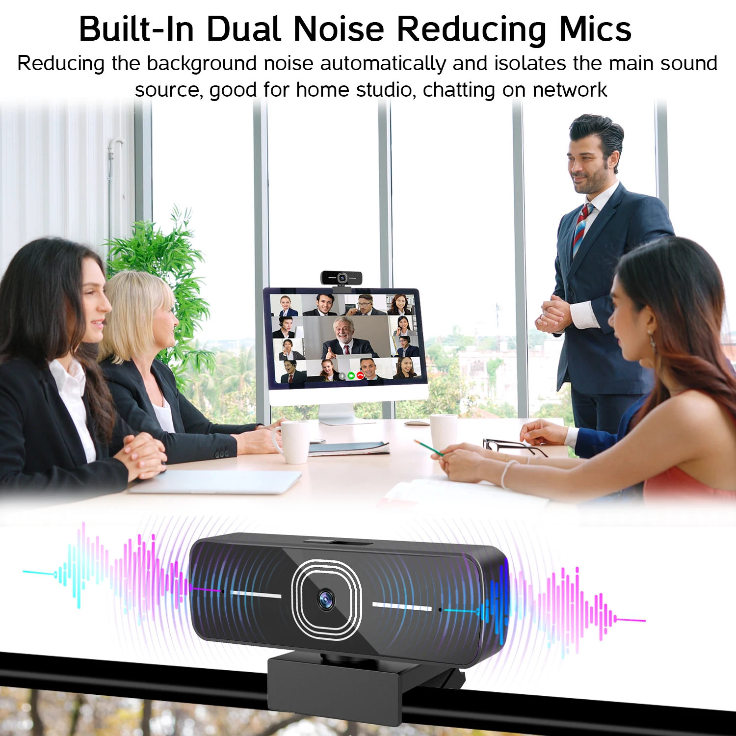 

HD 1080P Webcam Mini Computer PC Web Camera Microphone Built-in privacy cover Rotatable Cameras Video Auto Focus Webcam
