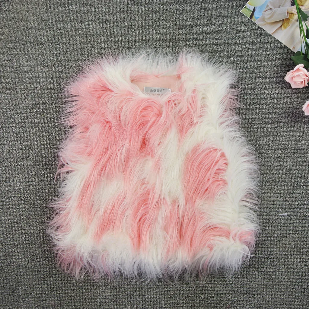 Теплое розовое плюшевое Свободное пальто для маленьких девочек и мальчиков