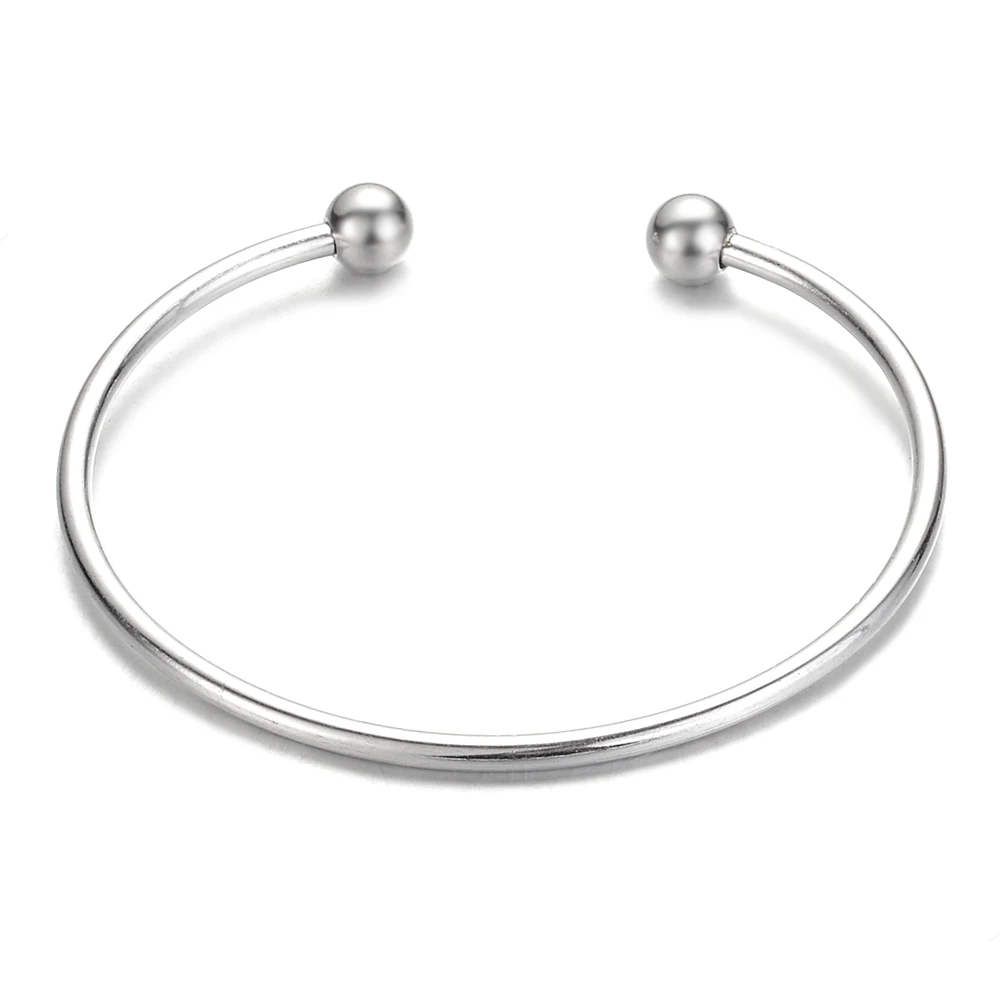 

Women Stainless Steel Starter Bangles with Charms Bracelet DIY Bracelet Fit Charm Beads Rose Gold Bracelet Jewelry for Girl
