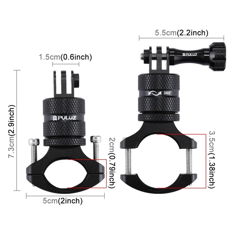 PULUZ Bicycle Bike Handlebar Rack Adapter Mount for GoPro Hero 5 4 Session 3+ 2 1 Xiaoyi II 4K SJ6000 SJ5000 SJ4000 | Электроника