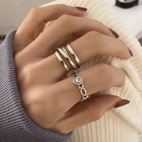 fmily minimalist 925 sterling silver personality smile face ring retro fashion creative all match jewelry for girlfriend gifts