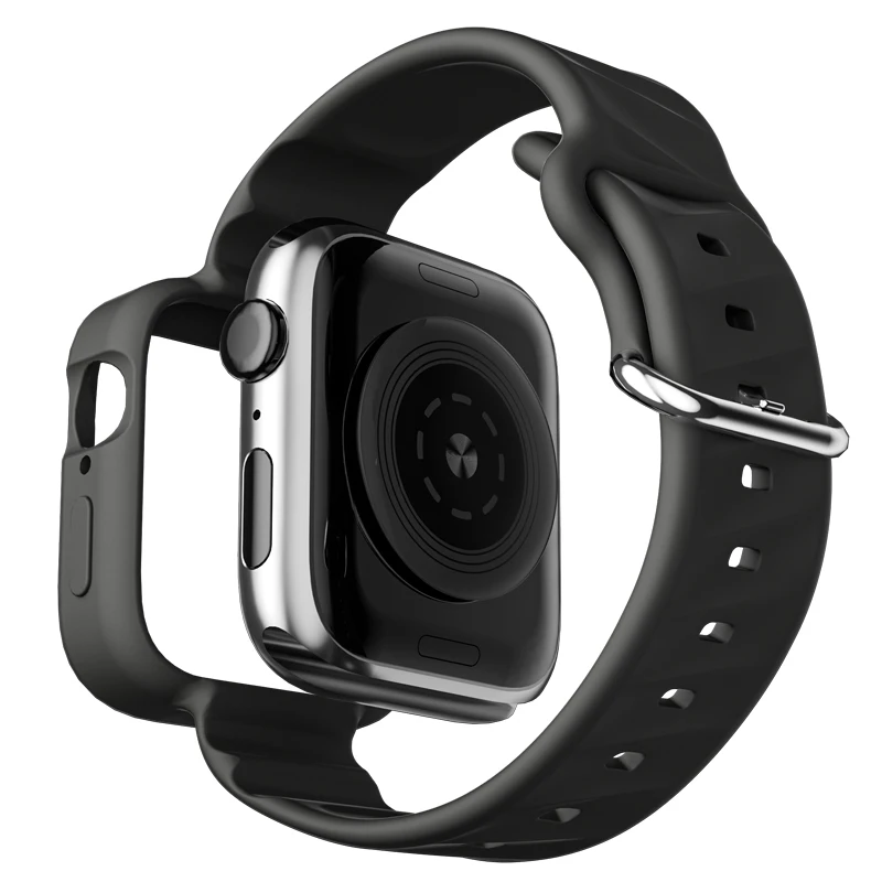 

Soft case with Silicone Band for Apple Watch Series SE 6 5 4 3 2 bracelet for iWatch 38/42/40/44mm Strap Screen Protect Cover