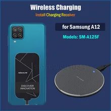 Qi Wireless Charging for Samsung Galaxy A12 6.5 SM-A125F Wireless Charger+USB Type C Receiver Charging Adapter Gift TPU Case