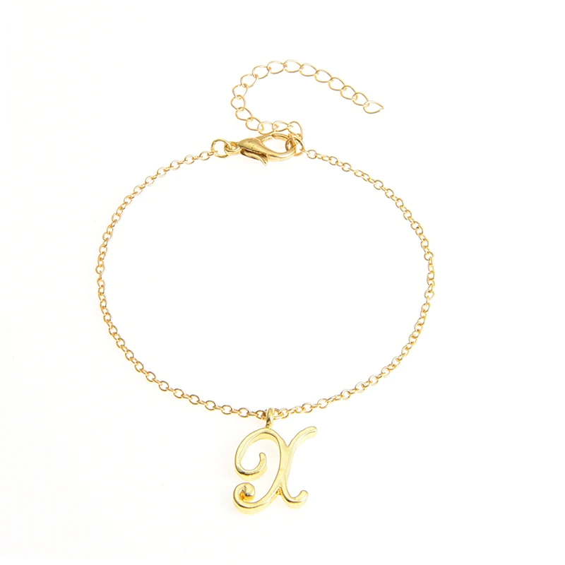 Уникальные персонализированные буквы браслет маленькая начальная Английский