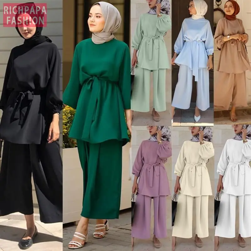 Eid Mubarek женская одежда из двух частей турецкий хиджаб платье Caftan caftans