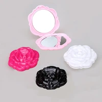 hot selling multicolor mini rose flower double sided round mirror portable travel stereo beauty makeup tool nice gift