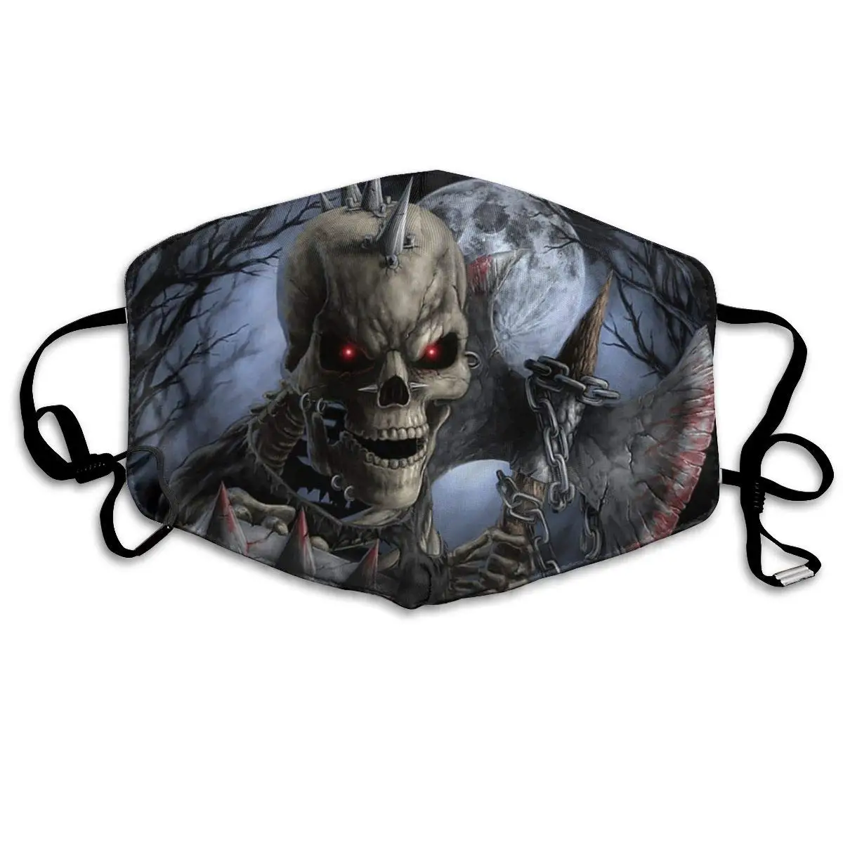 

Premium Dust Mask - Washable Breathable Mouth Face Mask - Adjustable Ear Loop - Pollen Masks for Kids Women Men Halloween Scary