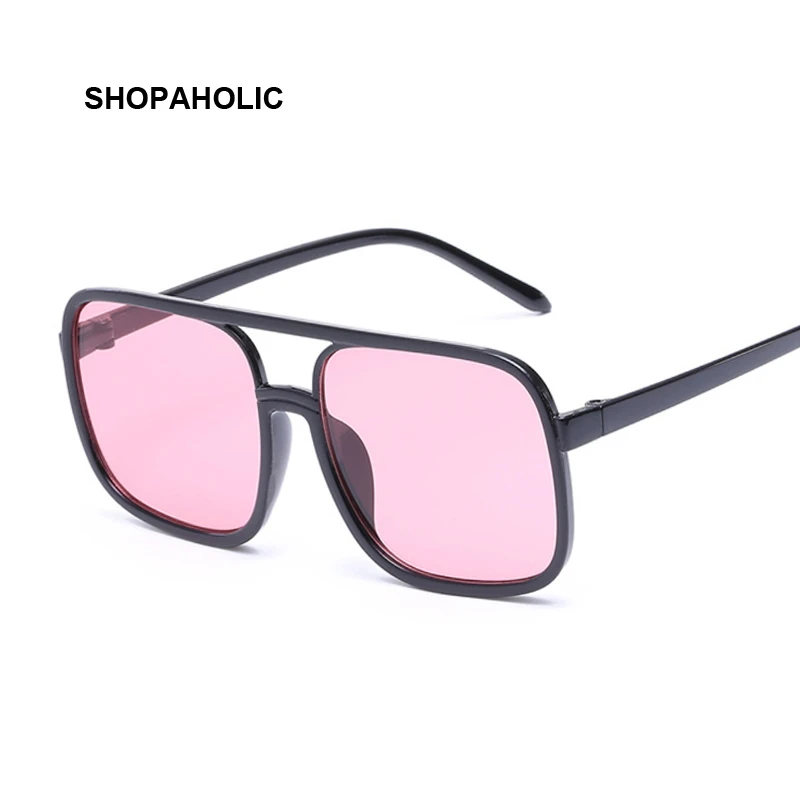 

Black Square Oversized Sunglasses Woman Big Frame Pink Sun Glasses Female Mirror Oculos Unisex Gradient Hip Hop Shades