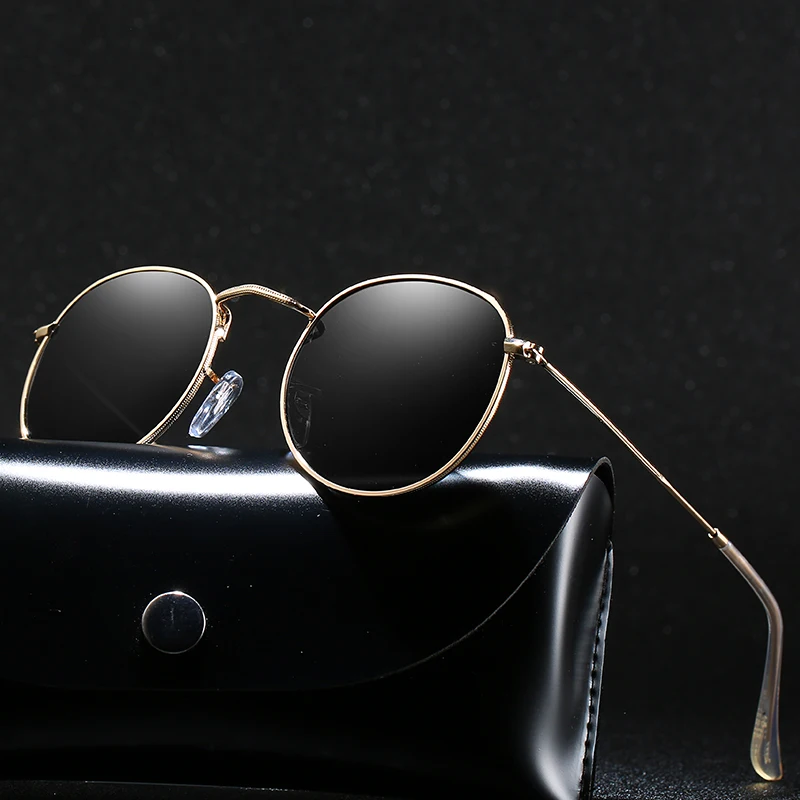 

Classic Vintage Round Polarized Sunglasses Men Brand Designer Polaroid Sun Glasses Women Metal Frame Black Lens Eyewear Driving