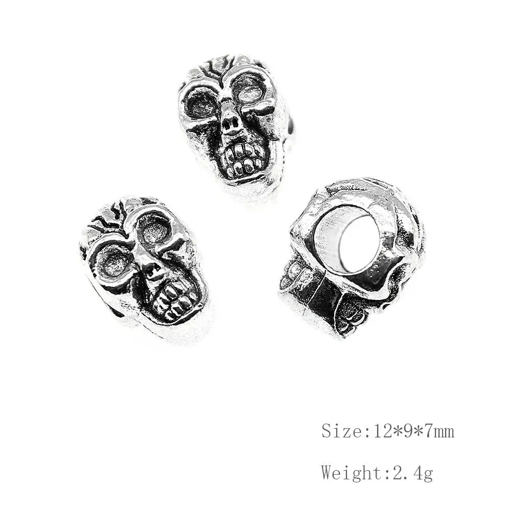 

Malzahar 12 Pieces Skull European Big Hole Beads Jewelry Findings Components Accessories Jewelry
