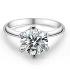 Кольцо женское из серебра 925 пробы с искусственным камнем 3 карата