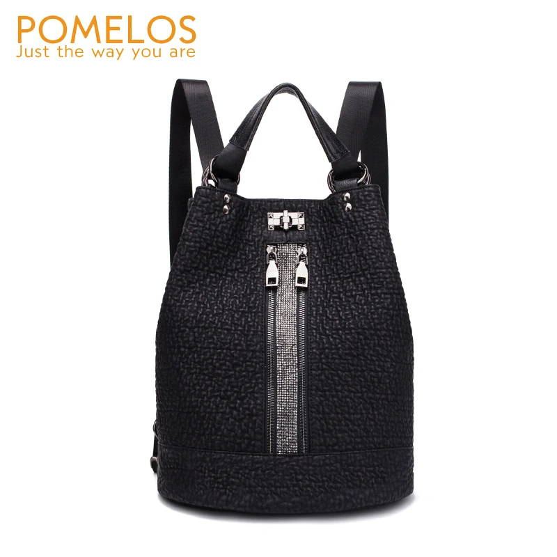 Женский рюкзак из спилка POMELOS Черный дорожный в Корейском стиле 2019|Женские